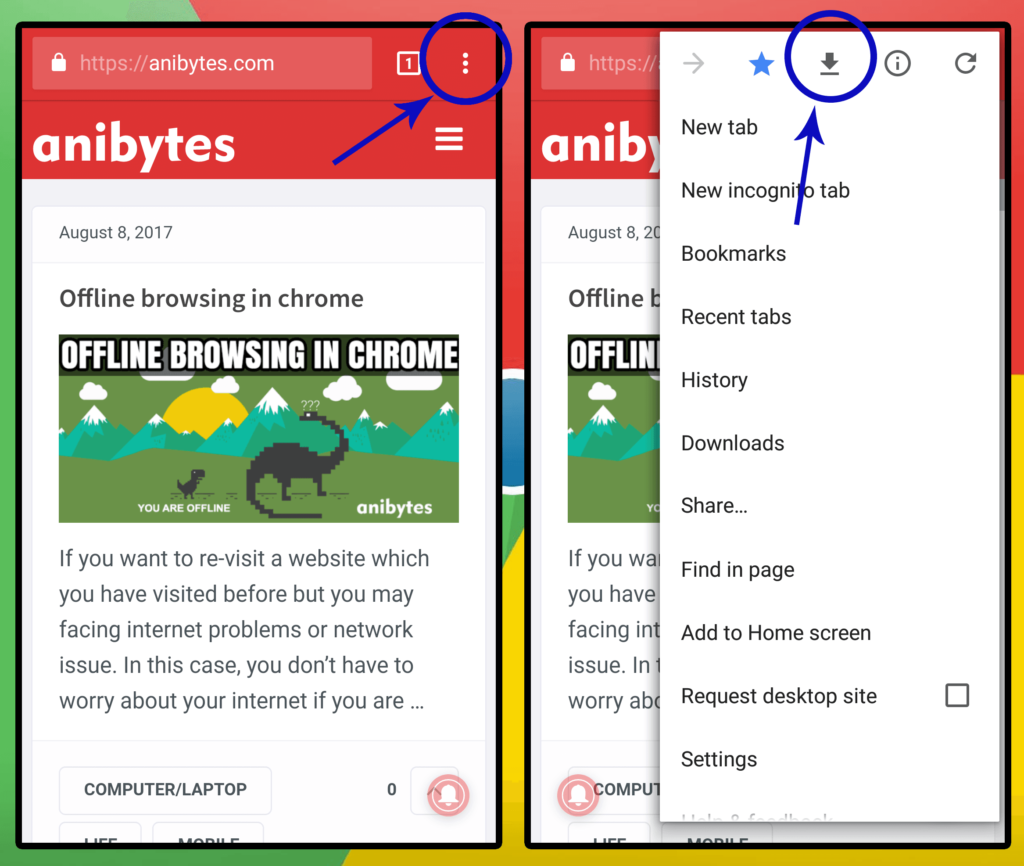 offline browsing in chrome