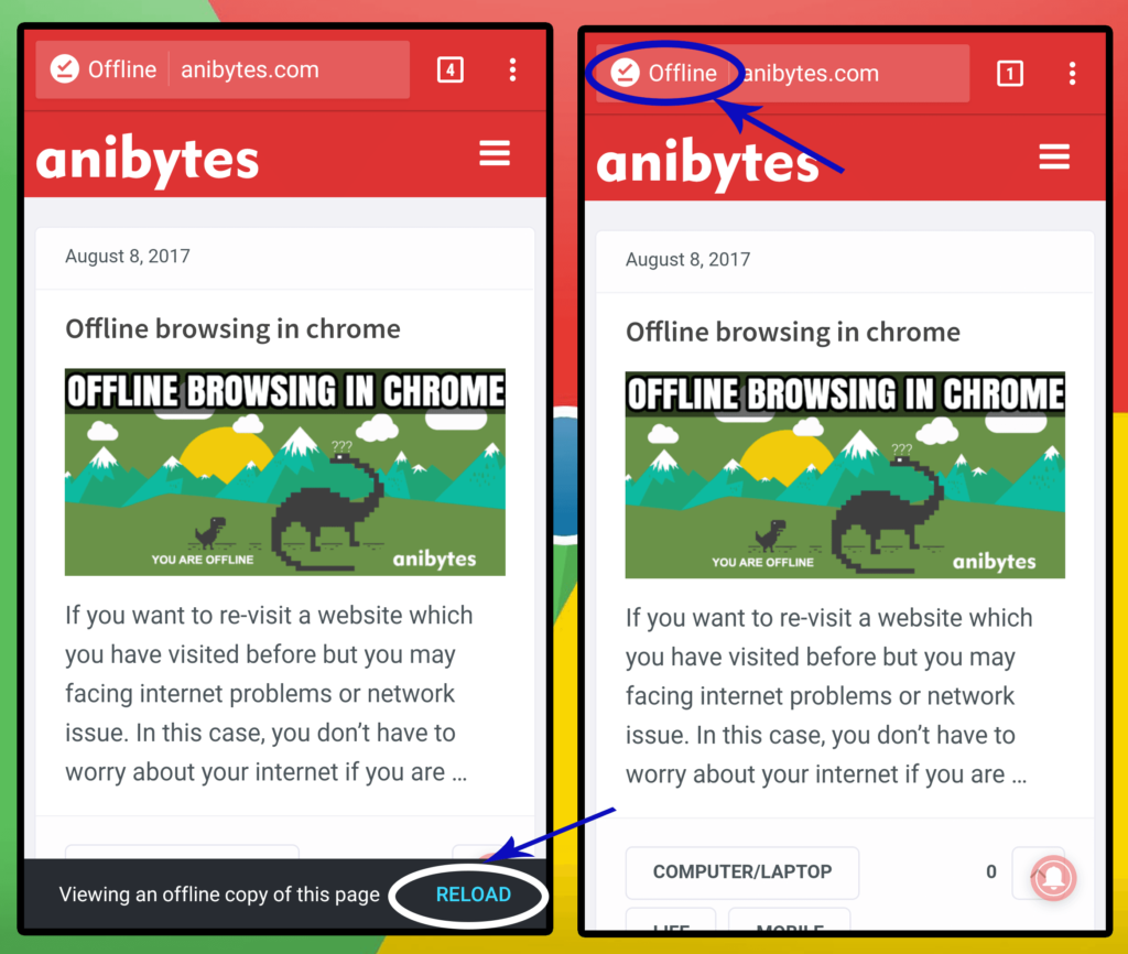 offline browsing in chrome
