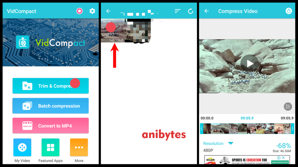 compress videos without loosing quality in android